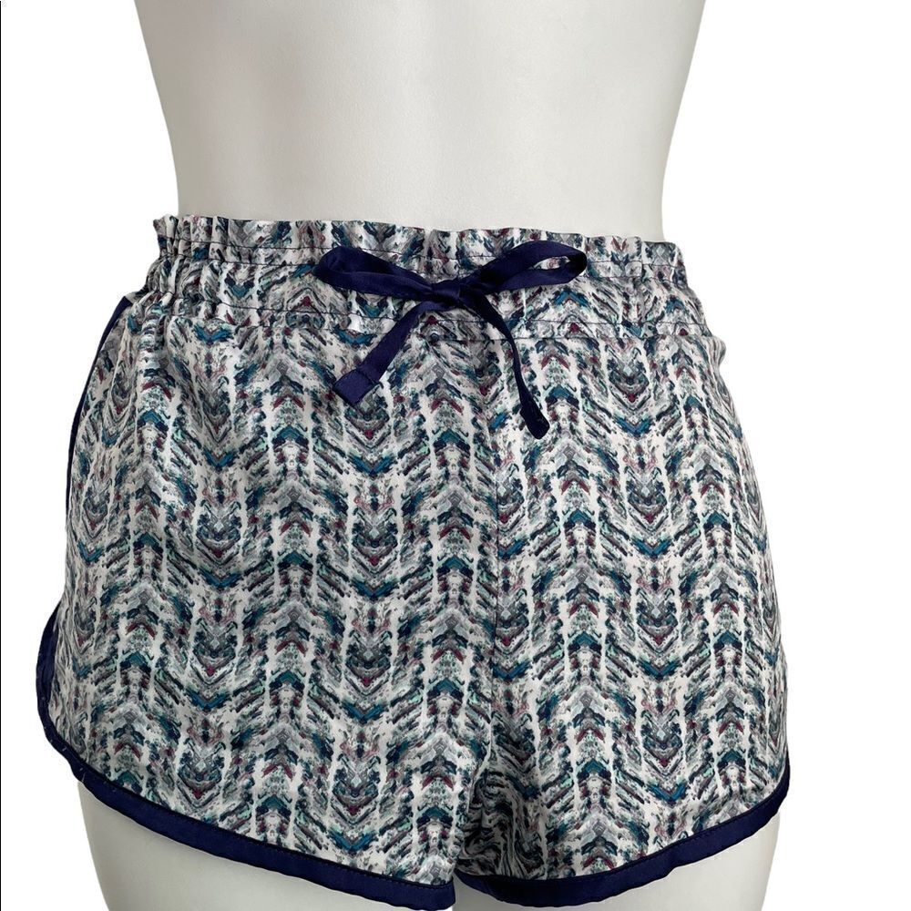 Victoria Secrets Geometric Tribal Striped Pajama Shorts Blue S/P